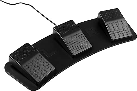 Luocute Commutateur à Pédale Triple USB, Commutateur Mécanique à 3 Touches avec Raccourcis Programmables pour Le Contrôle de L'ordinateur PC de Transcription de Jeu, Claviers