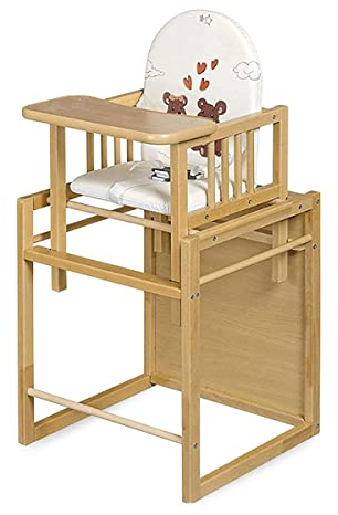 Best for Kids Kombihochstuhl | Leicht Umbaubar kinder Stuhl Tisch | Hochstuhl Holz mit Tisch | Ideal als Esstisch Stuhl | Holzhochstuhl Tisch | Portabel und Schnell Zusammenbaubar Baby Hochstuhl Tisch