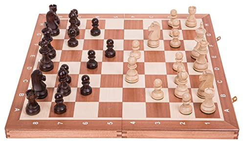 Square - Ajedrez de Madera Nº 5 - Caoba - Tablero de ajedrez + Staunton 5