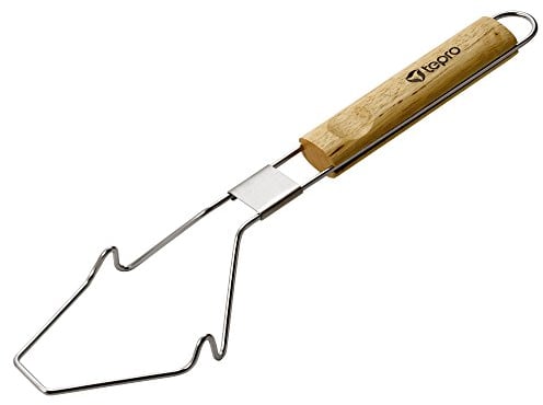 tepro Grillrostheber Universal – ca. 40 cm – mit Holzgriff zum sicheren Anheben & Herausnehmen von Grillrosten – praktisches Grillzubehör für alle gängigen Grills