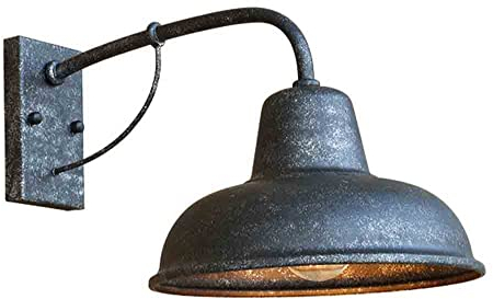 Retro Industrie Wandleuchten Aussen Innen Wandlampe Vintage E27 Wandlichter Metall Schatten Außenlampe für Außen Garten Loft Balkon Flurbereich Antik Matt-Silber,40 * 23 * 26CM IP44