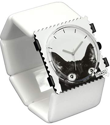 S.T.A.M.P.S. Stamps Uhr KOMPLETT - Zifferblatt Cat Woman mit Belta Weiss