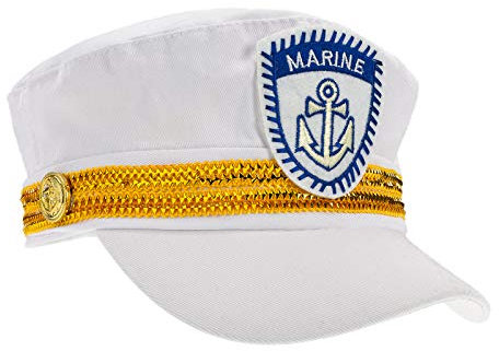 MFAZ Morefaz Ltd Kapitän Sailor Hut Cap Yacht Party Hüte Marine Admiral Sailor Kostüm Zubehör Baseballmütze (Marine Size 60cm)