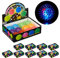 Relaxdays 120 x LED Igelball, mit Noppen, leuchtender Flummi, Blinkender Stachelball, Noppenball, Ø 6,5 cm