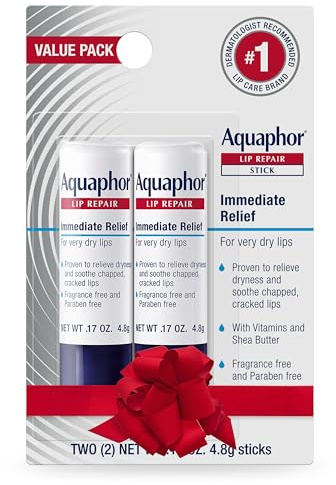 Aquaphor Lip Repair Stick – Beruhigt trockene, rissige Lippen – 2 Stäbchen