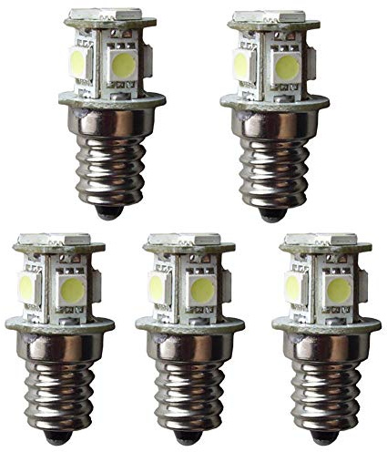 GutReise E12 8 LED Ampoules à Vis Lampes Lumières, 5 pcs DC E12 24V Blanc chaud Bateau Miniature Microscope instrument lampes lumière (24V, Blanc chaud)