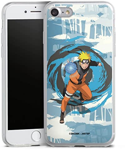 DeinDesign Slim Case extra dünn kompatibel mit Apple iPhone 8 Silikon Handyhülle transparent Hülle Offizielles Lizenzprodukt Manga Naruto Shippuden