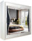 Modern Bedroom Double Mirror Door Sliding Wardrobe BATUMI 4 Colors - 1 Led Light (White, 203cm)