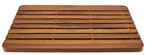 TeakCraft Teak Duschmatte 58,9 cm Rutschfest Sauna Spa Badteppich The Troy