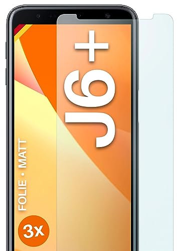 moex Film de protection mat compatible avec Samsung Galaxy J6 Plus - Film contre les reflets, protecteur d'écran antireflet, protecteur d'écran mat - Lot de 3