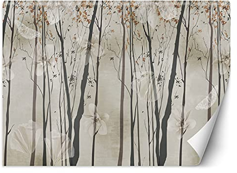 Vliestapete - Tapete 368x254 - Fototapete 3d Effekt - Wanddekoration fur Wohnzimmer - Wandtapete Einfach zu Montieren - Textur Bäume Natur Botanisch