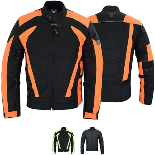 BULLDT Motorradjacke Herren textil kurze Bikerjacke mit CE2-Protektoren - Sportlich Bodyfit dehnbaren Einsätzen, 4 Taschen, Abnehmbar Futter, aus 4 Schichten, Winddicht, Reflektierend -