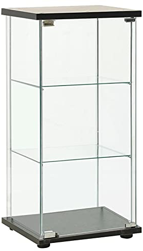 Tidyard Armoire de Rangement Verre, Vitrine de Présentation Vitrines pour Collectionneurs, Verre trempé Noir