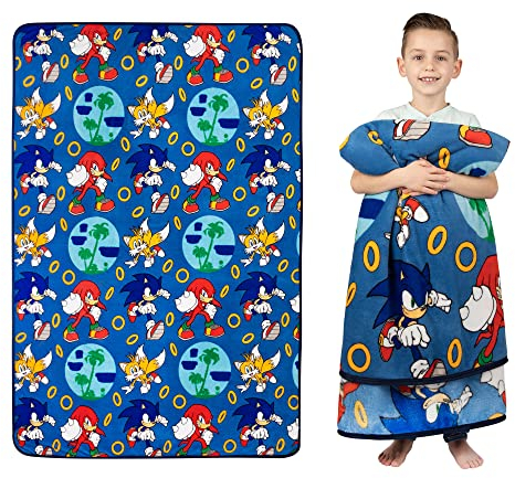 Franco Kids Bedding Überwurfdecke, superweich, Plüsch, 157,5 x 228,6 cm, Sonic The Hedgehog