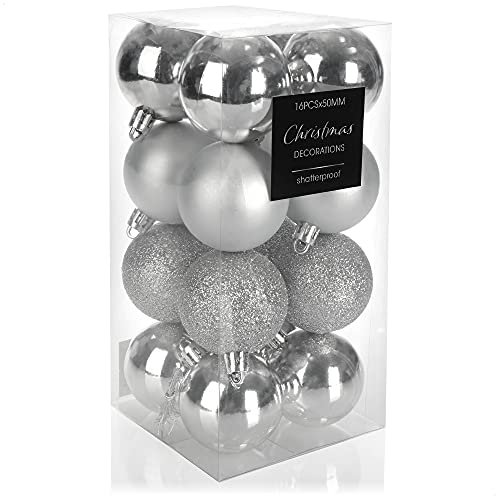 com-four® 16x Weihnachtskugel - Christbaumkugeln aus Kunststoff für Weihnachten - Baumschmuck für den Christbaum - Christbaumschmuck