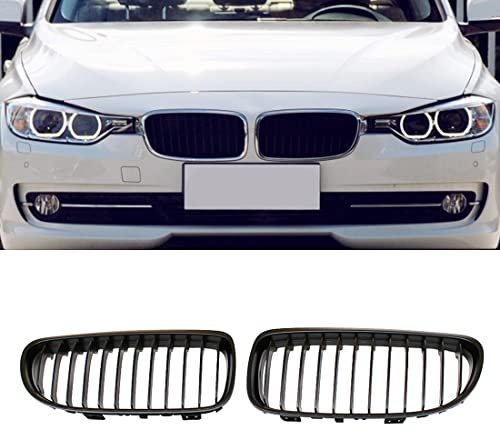 HZTWFC Front sport Nierengrill Grill Autorennen Einzellamellengrills Mattschwarz für BMW E90 E91 LCT 3er Limousine 2009-2013