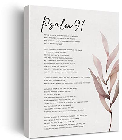 Xiolcxdr Kunstdruck auf Leinwand mit Bibelvers und Aufschrift He Who Dwells in the Secret Place of the Most High Shall, Psalm 91, modernes Poster, Kunstwerk, Dekoration, 30,5 x 38,1 cm (gerahmt)