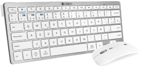 TECLADO + RATON INALAMBRICO SUBBLIM PLATEADO / BLANCO