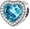 LNQOBU Colours Dije con de cristal de Murano,Plata de ley 925 Abalorios Pulseras Colgante corazón rosa Colgante perla redonda roja,Charms de Para Mujer