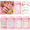 ZOCONE 120 PCS Uñas Postizas de Niñas, Uñas de Postizas para Niña de Cubierta Completa Cortas Uñas Falsas de Niños Dibujos Animados Lindo Uñas Postizas para Niñas, Colorida Uñas para Niños 5 Cajas (A)