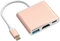 VVG USB C to 4K HD.MI Adapter for MacBook Pro/Air, 3 in 1 USB-C Digital AV Multiport Adapter with 4K 30Hz, 100W Charging, USB 3.0 5Gbps Data Port Compatible with Mac M1 M2 Laptop iPad Pro/Switch(Rose)