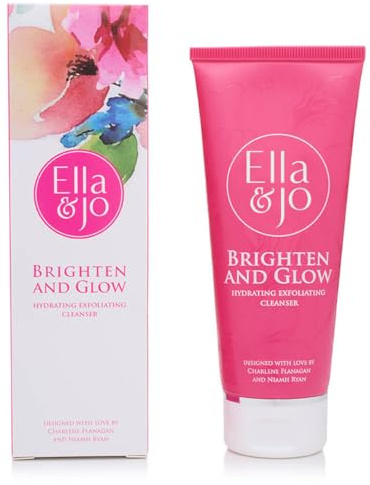 Ella & Jo Brighten & Glow Hydrating Exfoliating Cleanser - Gentle Daily Face Exfoliator with Pumpkin Enzyme, Vitamin A, E, and Omega 6 for a Brighter, Glowing, Hydrated, and Smoother Appearance