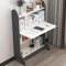 Pmnianhua - Escritorio de pared plegable para ordenador portátil, pared de madera, multifuncional, con estantes de almacenamiento, estación de trabajo, mesa de oficina en casa (gris blanco)