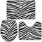 URSOPET Badteppich-Set 3-teilige, rutschfeste,Schwarzes Zebra,rutschfeste Badematte, U-förmiger Konturteppich und Toilettendeckel