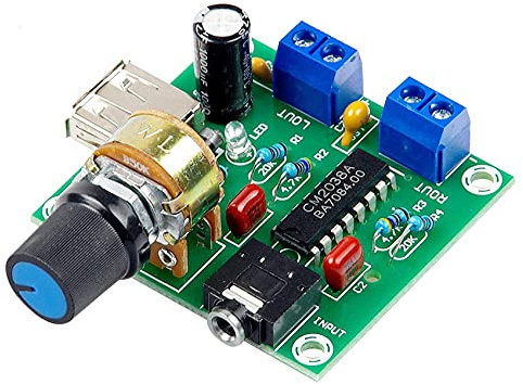 Lukasz Mini Scheda Amplificatore di Potenza 5W + 5W HiFi un Due Canali PM CM2038 5V Amplificatore Audio di Alimentazione con Alimentazione USB