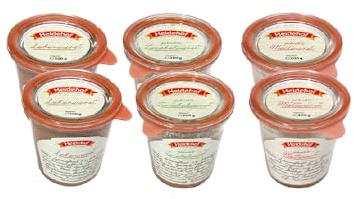 6x Heidehof Mix Paket mit: 2 x Leberwurst + 2 x Zwiebelwurst + 2 x Mettwurst Glas