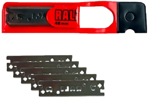 RALI Pacco da 5 lame del piallatore cromate da 48 mm di ricambio per RALI 105, 220, 260 Piallatore | Lama reversibile Bi-Cut, lame del piallatore per falegnameria per tutti i tipi di legno.