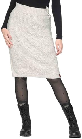 Langer Strickrock Winter Woll Rock mit klassischem Waffel-Muster Wolle Boho