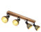 INNOVATE LED Deckenlampe Holz schwarz gold Deckenstrahler E27 Fassung 4x Spots Deckenleuchte schwarz metall Deckenstrahler 4 flammig schwarze Deckenlampe gold Wohnzimmerlampe Lampe Holz Deckenlampe