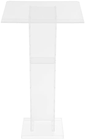 Transparentes Acrylpodium,Mobiles Stehpult aus Acryl Tragbares Rednerpult Schreibtisch Kirche Podium Mobiles Stehpult,für Schulen, Kirchen, Botschaften,Vorträge Rede,60 * 40 * 110 cm