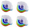 VICASKY Summer Inflatable Float Pool Drink Holder 4pcs PVC Rainbow Floating Coasters Easy Inflatable Drinking Cup Holder for Pool Beach Party