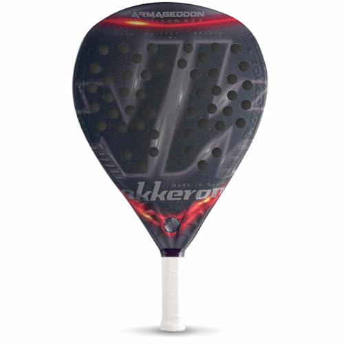 Akkeron - Pala de Padel - Modelo Armageddon Platinum - Carbono 100% - EVA Black - Forma Diamante - Barniz Rugoso - Potencia - 355/365g