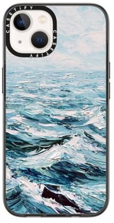 CASETiFY Compact iPhone 14 Case [2X Military Grade Drop Tested / 4ft Drop Protection] - Deep Blue Sea - Clear Black