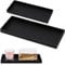 Invalidism 2 Pcs Bathroom Tray Organiser (7.8 and 11.8) Silicone Vanity Tray Shatterproof Sink Tray Countertop Organizer for Cosmetic Kitchen Bath Table Candles Towel Soap Perfume Jewelry (Black)
