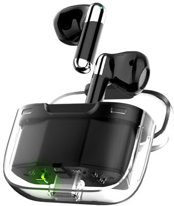 Auriculares Traductores de Idiomas, Soporte Inteligente 144 Idiomas 3 Modos de Traducción Auriculares Traductores Eficaces con Estuche Transparente para Uso Diario (Black)