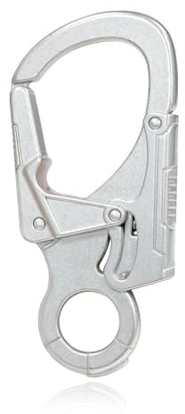 Ahiller Karabiner Schlüsselanhänger, 3,1 Zoll Legierung Schlüssel Karabiner für Mann, Outdoor Camping, Wandern Zubehör, Schlüsselring mit Clip(D-Silbrig-1PCS)