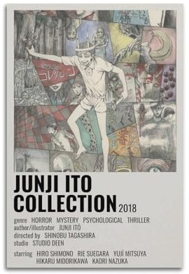 NUSLNG Junji Ito Collection Poster, dekoratives Leinwandposter, Wandkunst, Dekor, Wohnzimmer, moderne Familienschlafzimmer-Dekoration, Poster, 30 x 45 cm, ungerahmter Stil