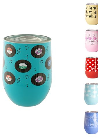Tazza Termica in Acciaio Inossidabile con Tappo Termico - 300ml - Design Italiano Cup Thermo Vinile (Doppia Parete) Mantiene: 6 ore caldo e 12 ore freddo | Ideale per Tisane, Thè, Latte
