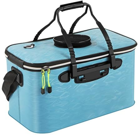 Secchio da pesca pieghevole, 28 l, portatile, pieghevole, con foro di ventilazione, contenitore multifunzione per esche da pesca vive, adatto per pesca, lavaggio auto, giardinaggio