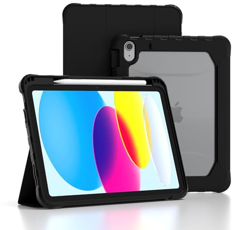 TOPESCT Case for iPad (A16) 11th Generation 11 Inch 2025/ iPad 10th Generation 10.9 Inch 2022, Auto Wake/Sleep, Strong Magnetic Shockproof Cover with Hard PC Translucent Back Shell,w/Pencil Holder