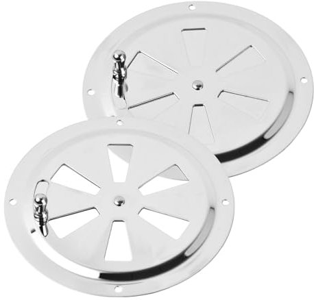 2 Pezzi Griglia Ventilazione in Acciaio Inox 125mm, Griglia di Ventilazione Rotonda, Griglia Aerazione Regolabile, per Yacht e Camper, Accessori per Veicoli e Barche