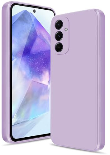 Btstring Coque pour Samsung Galaxy A55, Silicone, Violet | Protection de Caméra, Mince Antichoc, Microfibre Douce Anti-Rayures