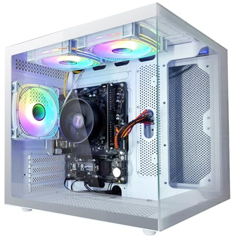 suevery Gaming PC 16GB RAM 1TB Nvme SSD AMD Ryzen7 5700G(8Core CPU Integration Radeon Vega Graphics) 650W WI-FI Prebuilt Desktop Computer White