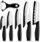 Qianying Keramik Messer Set 6-Teilige Keramikmesser: Küchenmesser Scharf Küche Klein 6 Zoll Kochmesser, 5 Zoll Allzweckmesser, 4 Zoll Obstmesser, 3 Zoll Schälmesser, 6 Zoll Brotmesser