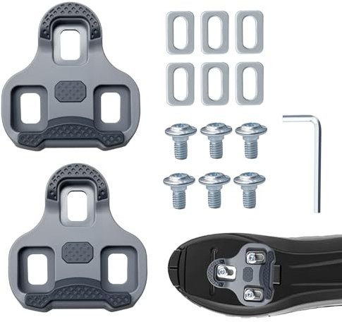 Grip Fahrrad-Cleats Kompatibel mit Look Keo Bike Pedal, 3-Loch Grip Blade 2 Max Carbon Classic Cleats mit 4.5° Float, für Rennrad, MTB, Profi Halt für Radsportler, Alltagsfahrer (Grau)