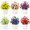LEIMEND 6 Pcs Small Artificial Flower Pot Artificial Plants Indoor Artificial Plants Outdoor in Pot Grave Planter Artificial Pots Fake Plants for Home Desktop Decoration Garden Decoration